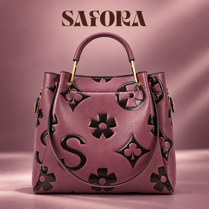 Signature Floral Monogram Luxury Structured Tote Handbag