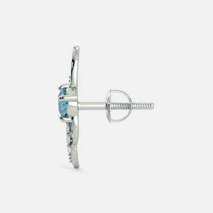 AQUAMARINE ZIRCON EARRINGS - 925 SILVER
