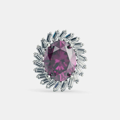 PURPLE AMETHYST OVAL EARRINGS 925