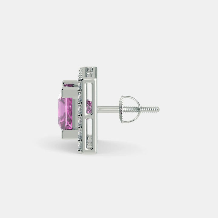 SERENA PINK SAPPHIRE STUDS - 925 SILVER