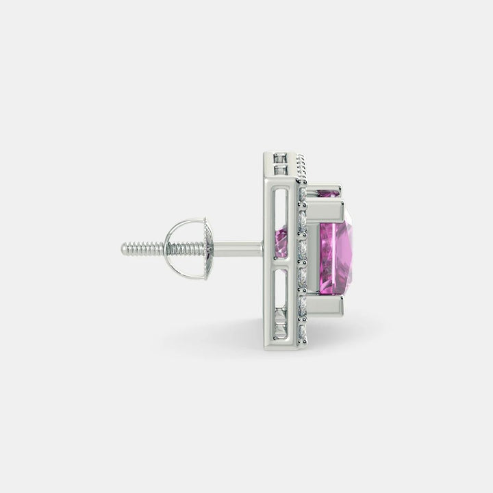 SERENA PINK SAPPHIRE STUDS - 925 SILVER