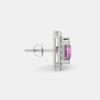 SERENA PINK SAPPHIRE STUDS - 925 SILVER