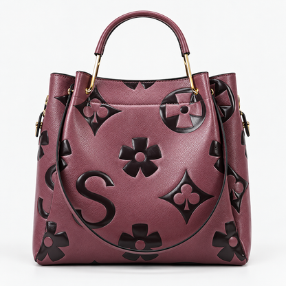 Signature Floral Monogram Luxury Structured Tote Handbag