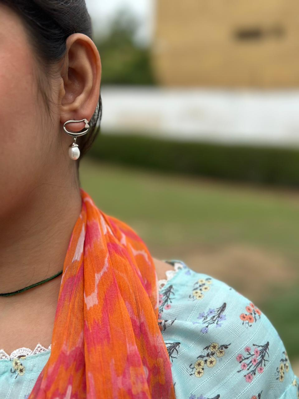 Calligraphed Initial Earrings