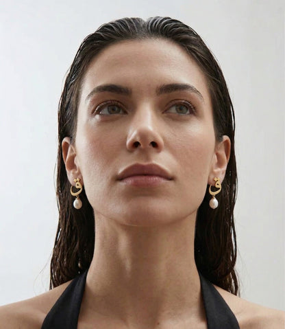 Calligraphed Initial Earrings