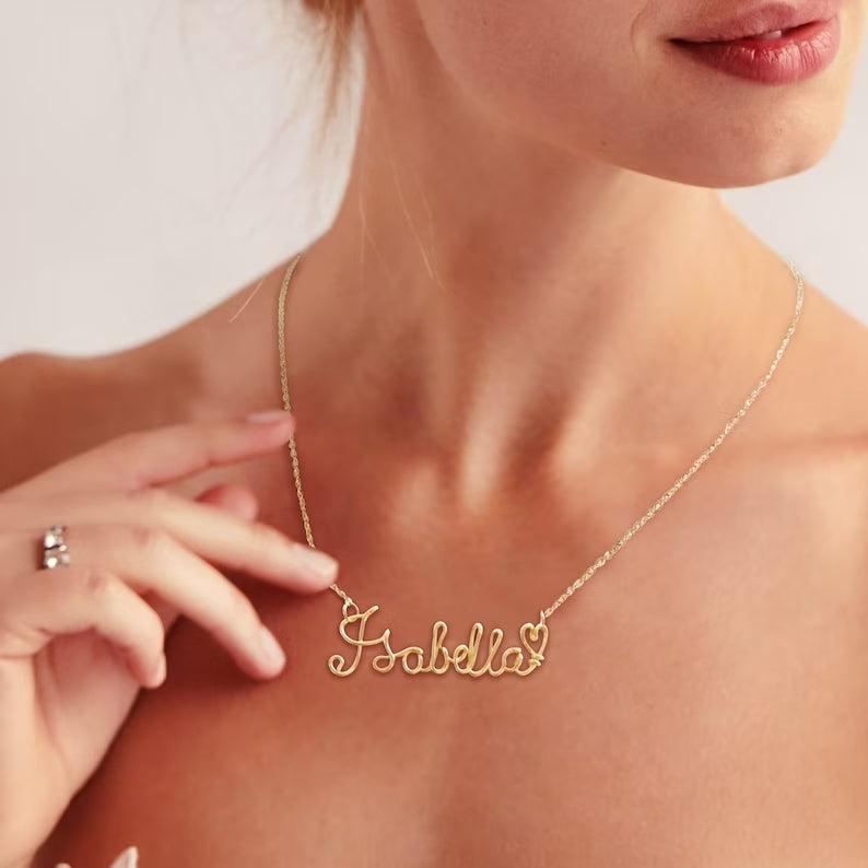 Wire Name Necklace detail view