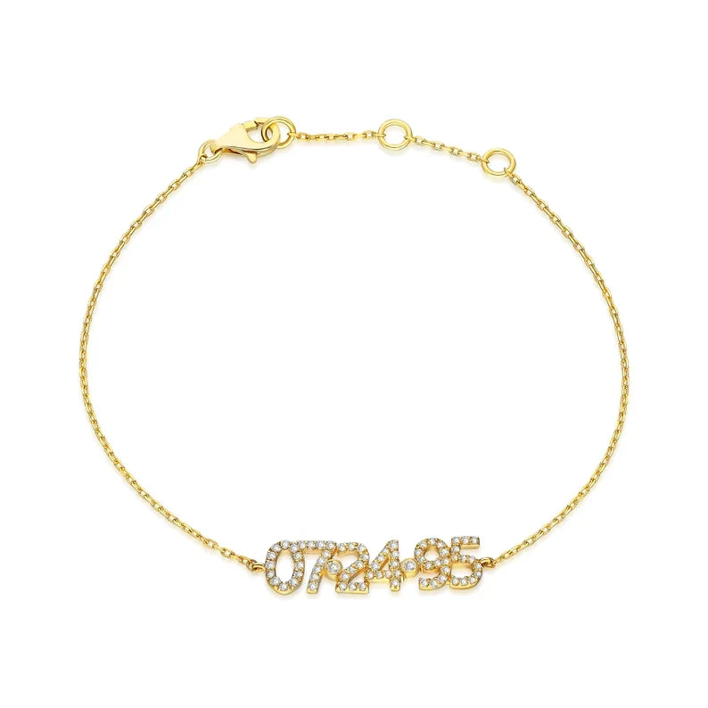 Diamond Date-Number/Name Bracelet