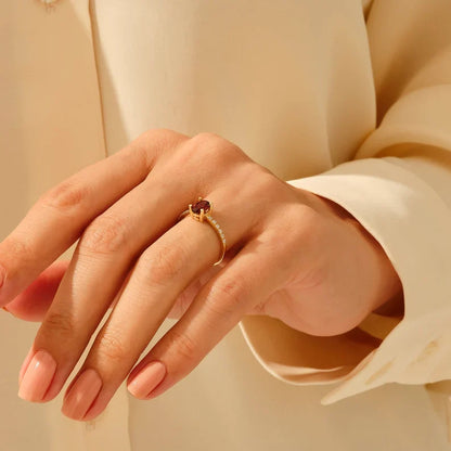 Exclusive Garnet Ring | 925 SILVER