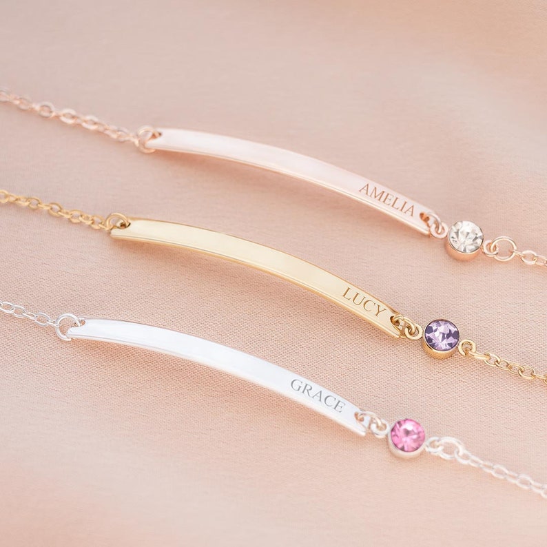 Diamond Bar Personalized Bracelet
