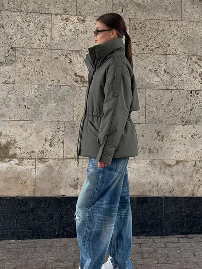 Mary Oversized Drawstring Waist Puffer Jacket