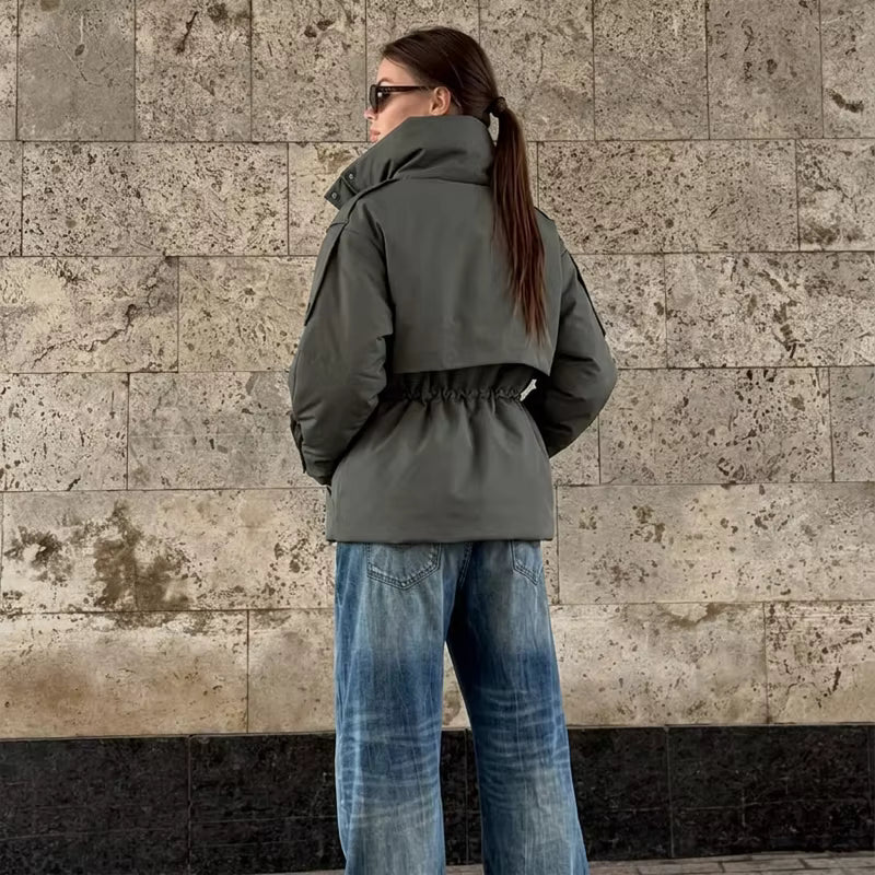 Mary Oversized Drawstring Waist Puffer Jacket