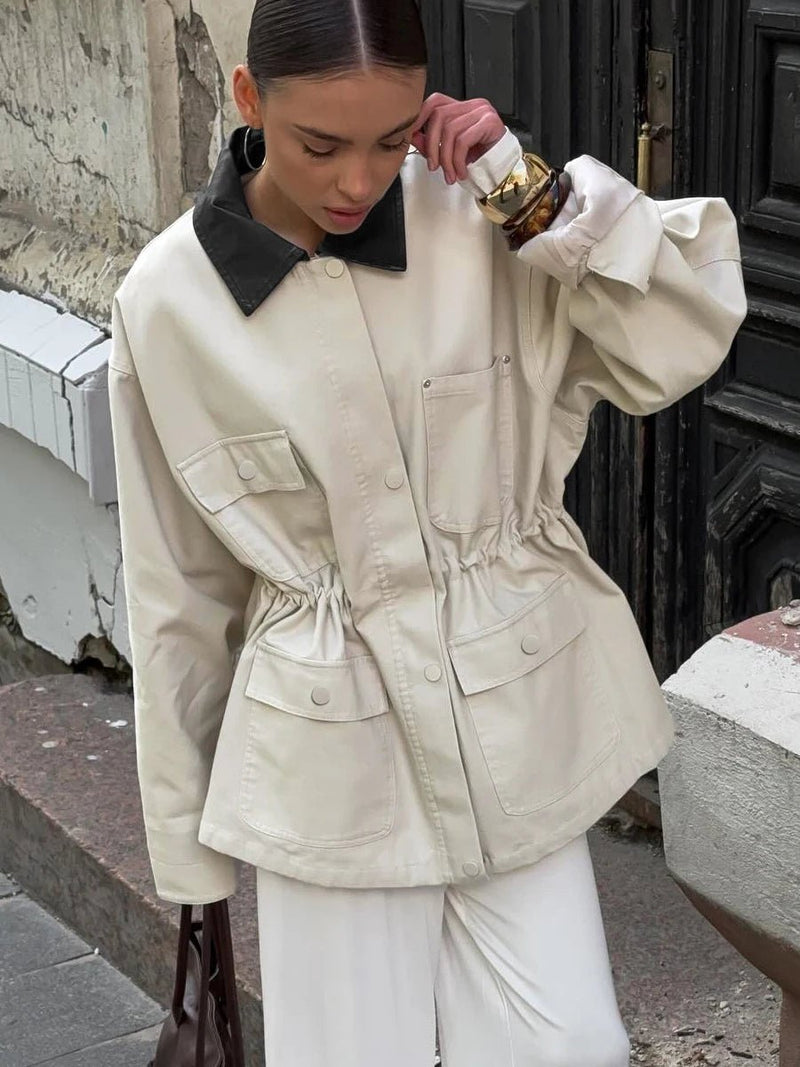 Therese Drawstring Oversized Jacket detail view