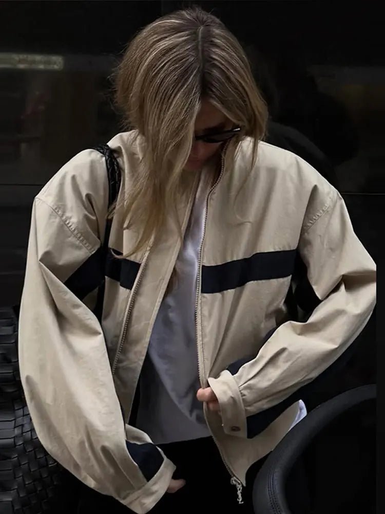 Audrey Oversized Bomber Jacket detail view