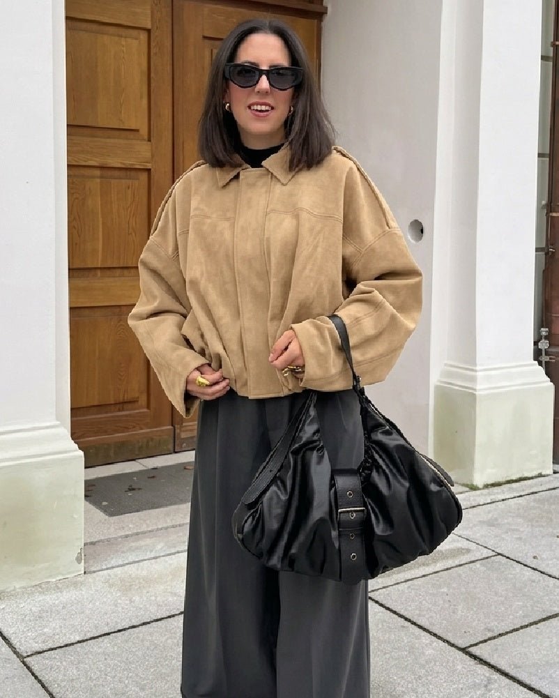 Ellie Faux Suede Oversized Zip Jacket